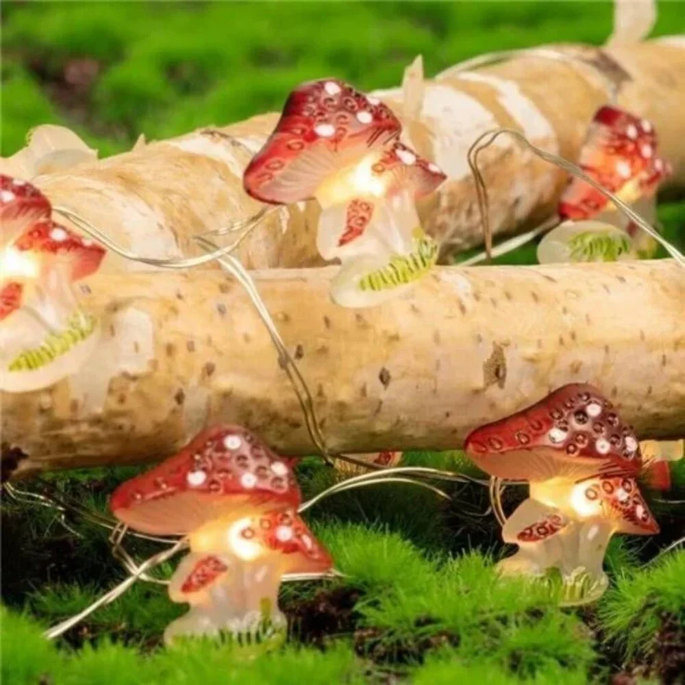 Mushroom Decor Cottagecore Room Decor 10FT 30LEDs Mushroom String Lights Battery